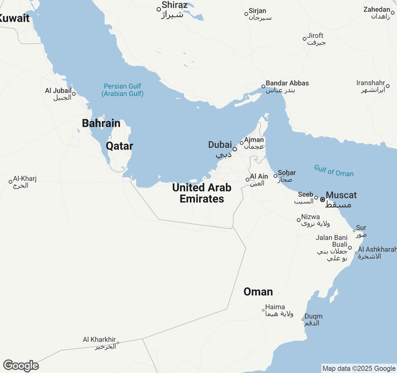 Map of Uae