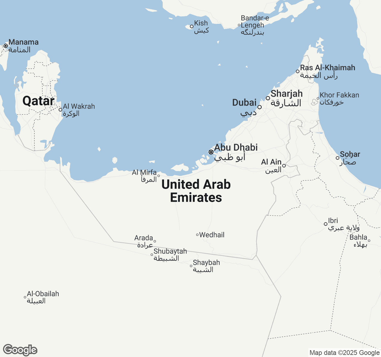 Map of Uae